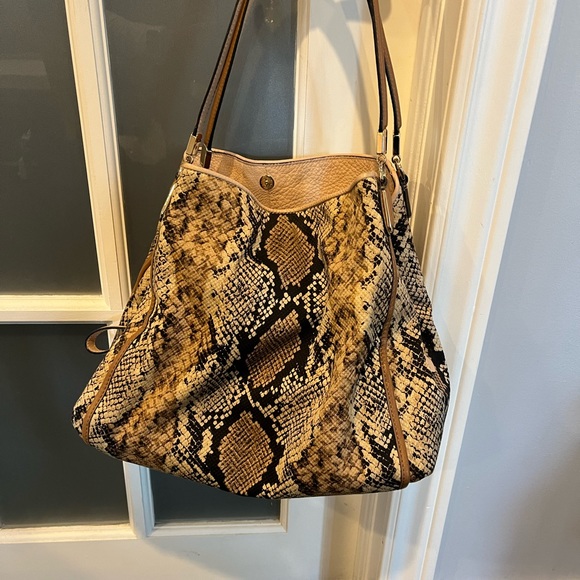 Authentic Coach Snake Skin Fabric Bag - Picture 6 of 7